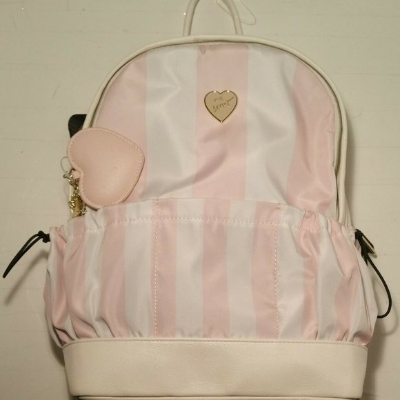 BETSEY JOHNSON White & Pink Striped Heart Logo main image 6